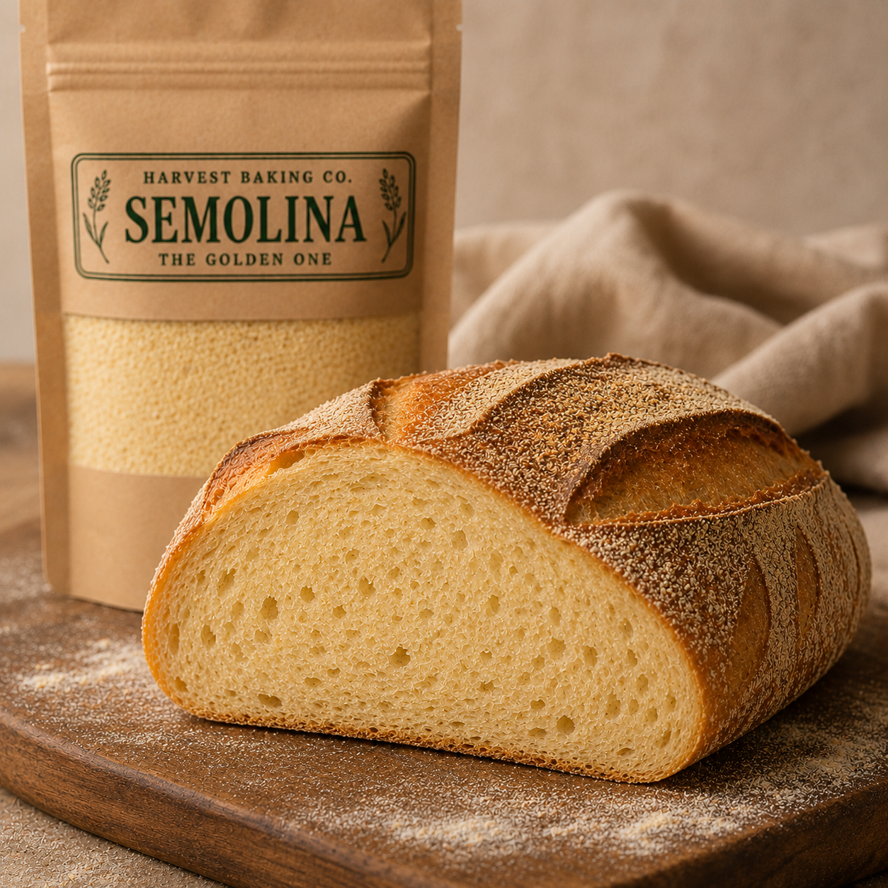 Organic Semolina Sourdough Starter – Golden, Nutty, and Artisan-Ready