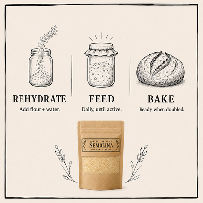 Organic Semolina Sourdough Starter – Golden, Nutty, and Artisan-Ready