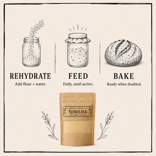 Organic Semolina Sourdough Starter – Golden, Nutty, and Artisan-Ready