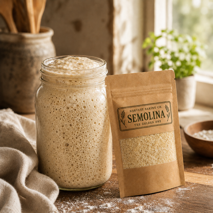 Organic Semolina Sourdough Starter – Golden, Nutty, and Artisan-Ready