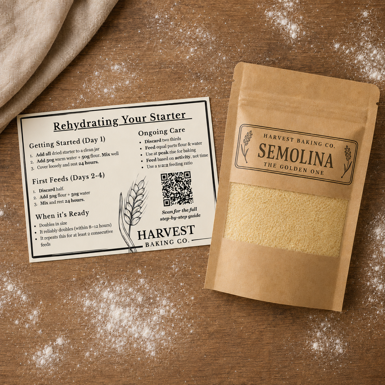 Organic Semolina Sourdough Starter – Golden, Nutty, and Artisan-Ready